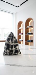 ⁦روب صلاة قطن أسود مخطط⁩ - الصورة ⁦7⁩