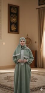 ⁦روب صلاة أخضر تفاحي مغسول⁩ - الصورة ⁦3⁩